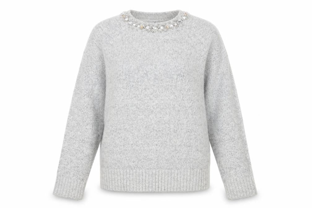 Kiabi Womens Grey  Knit Pullover Jumper Size 10