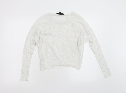 Topshop Womens White   Pullover Jumper Size 4