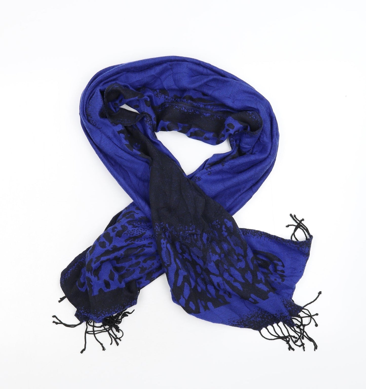 Preworn Womens Blue Geometric   Scarf