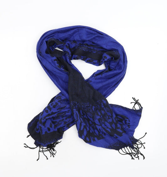 Preworn Womens Blue Geometric   Scarf