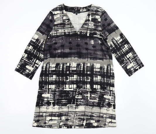 TOUPY Womens Black Geometric  A-Line  Size S
