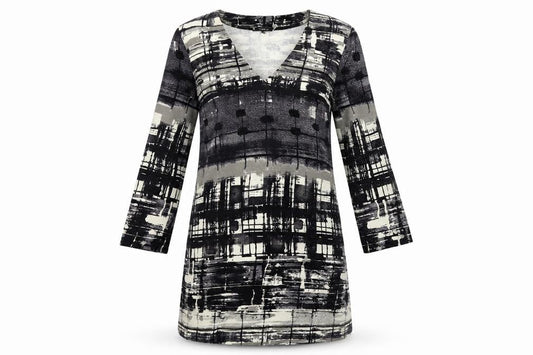 TOUPY Womens Black Geometric  A-Line  Size S
