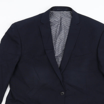Close-up detail of Red Herring men’s blue jacket suit jacket, size 42