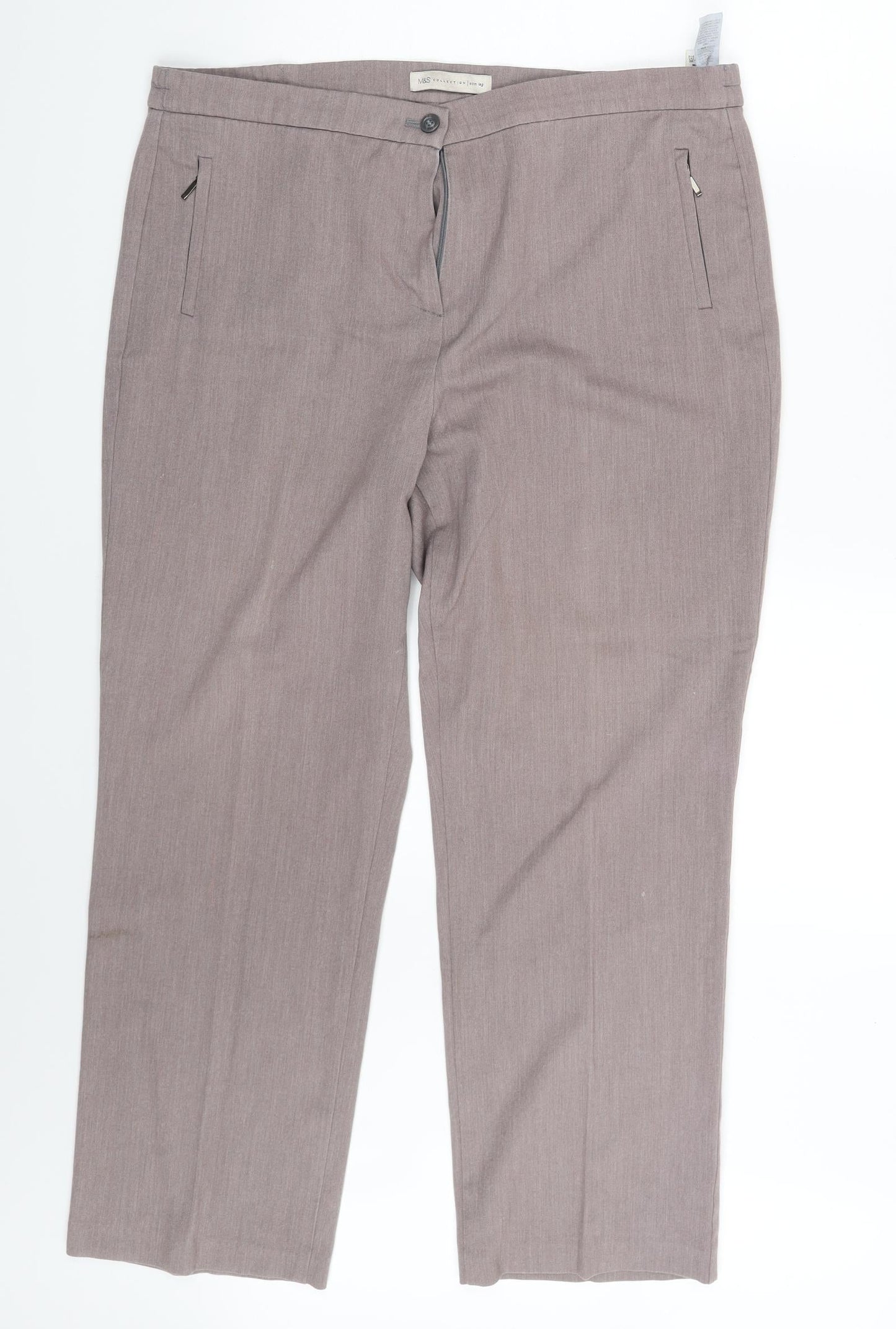 M&S Womens Purple   Trousers  Size 14 L24 in