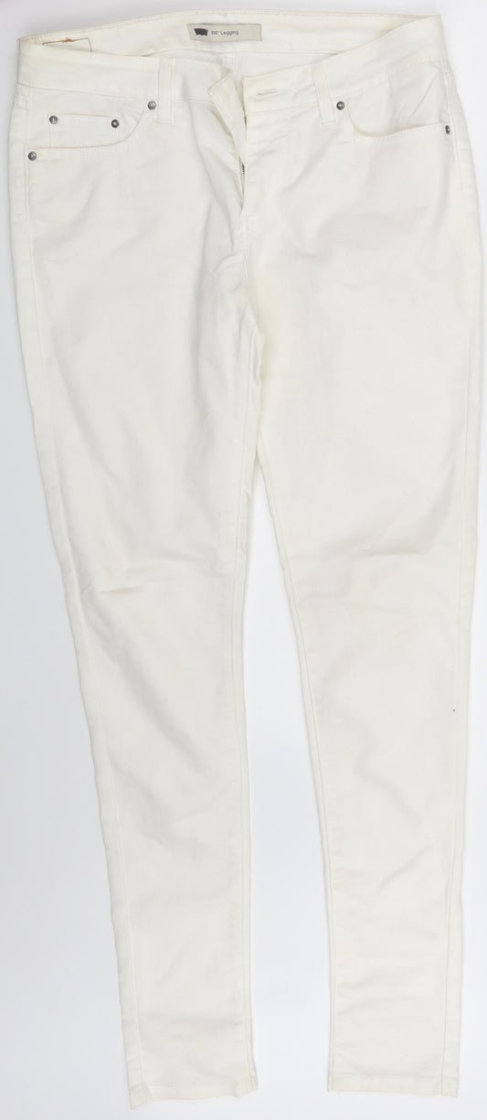 535 Womens Ivory  Denim Skinny Jeans One Size L30 in