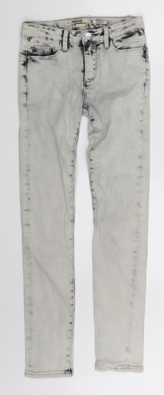 Indian Blue Jeans Womens White  Denim Skinny Jeans One Size L27 in