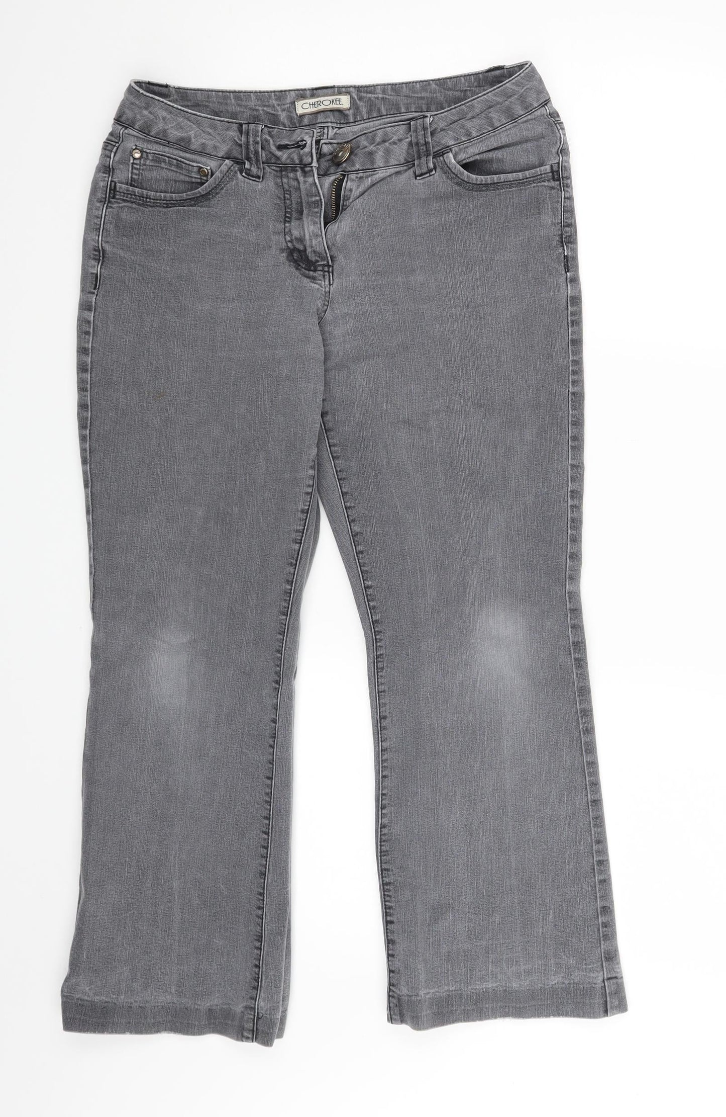 Cherokee Womens Grey  Denim Bootcut Jeans Size 8 L23 in