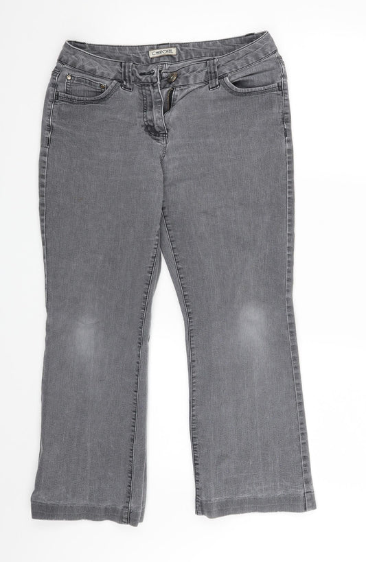 Cherokee Womens Grey  Denim Bootcut Jeans Size 8 L23 in