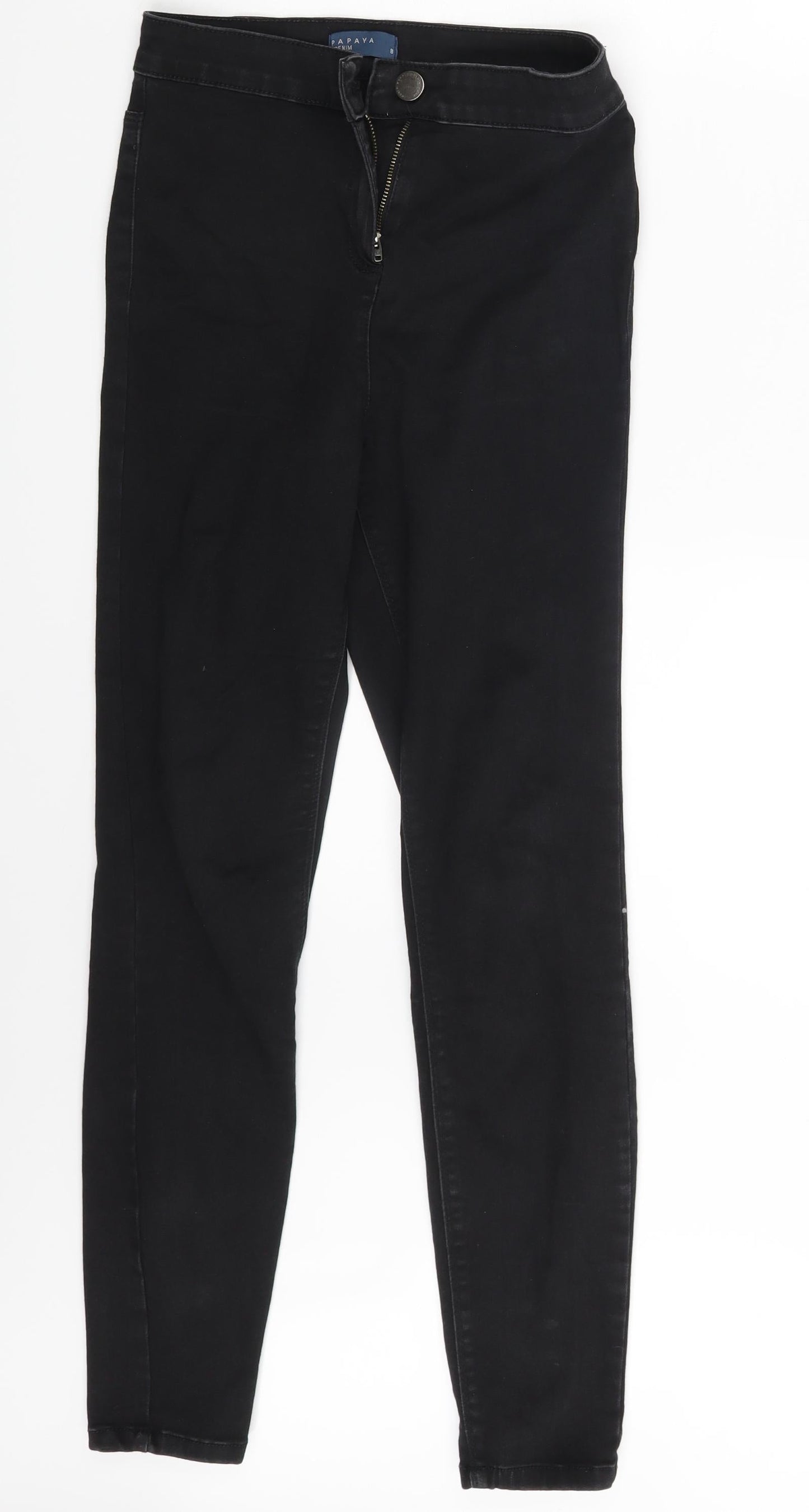 Papaya Womens Black  Denim Skinny Jeans Size 8 L25 in