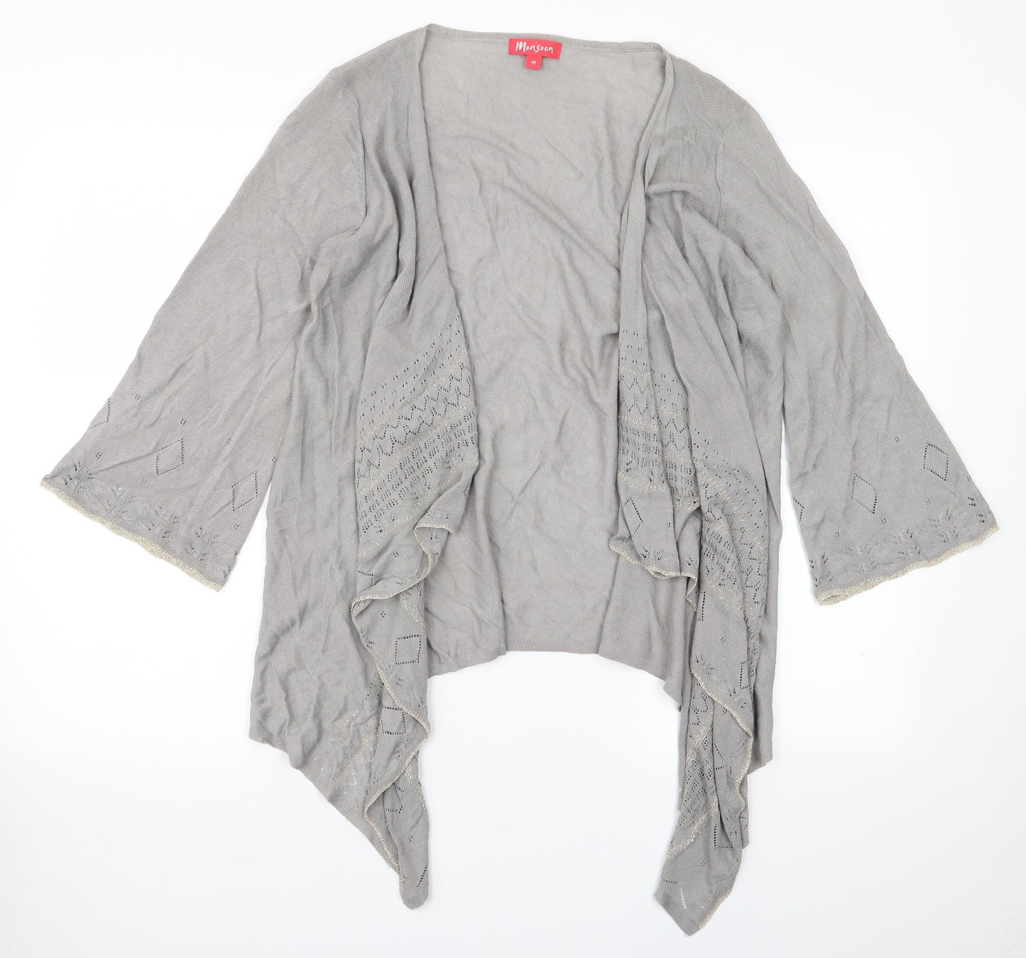 Monsoon Womens Grey  Knit Cardigan Jumper Size M