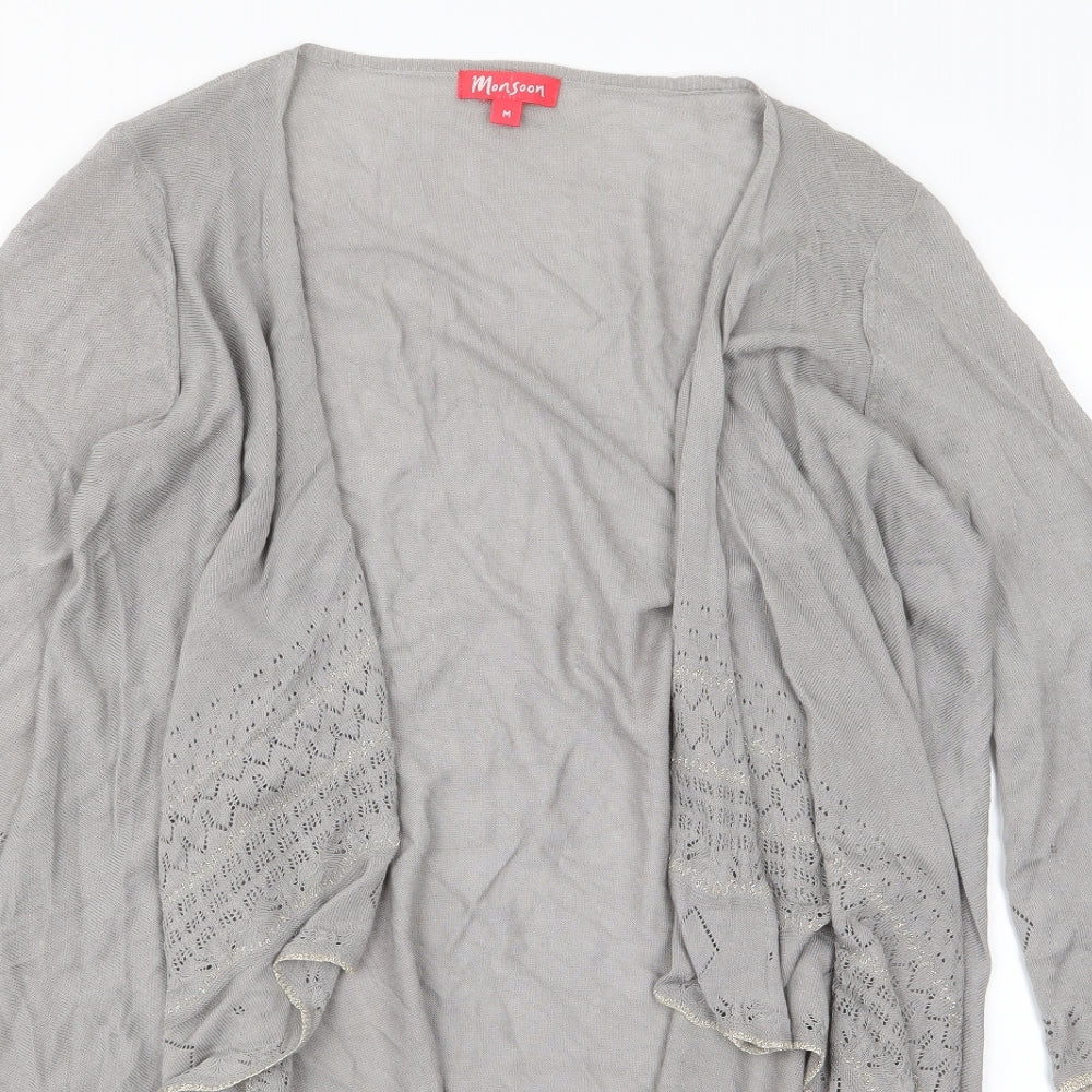 Monsoon Womens Grey  Knit Cardigan Jumper Size M