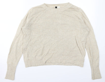 Divided Womens Beige  Knit Pullover Jumper Size M