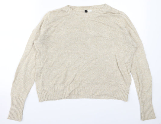 Divided Womens Beige  Knit Pullover Jumper Size M