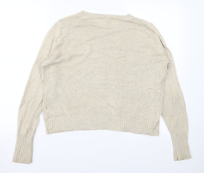 Divided Womens Beige  Knit Pullover Jumper Size M