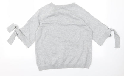 Tu Womens Grey  Knit Pullover Jumper Size 12