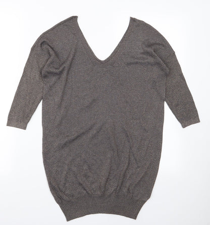 Next Womens Silver  Knit Bodycon  Size 8