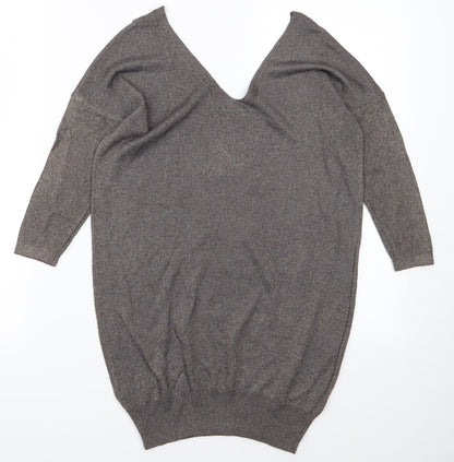 Next Womens Silver  Knit Bodycon  Size 8