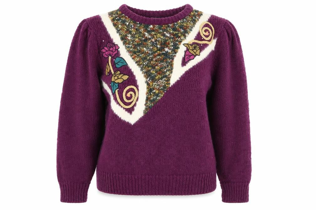 Paramour Womens Purple  Knit Pullover Jumper One Size