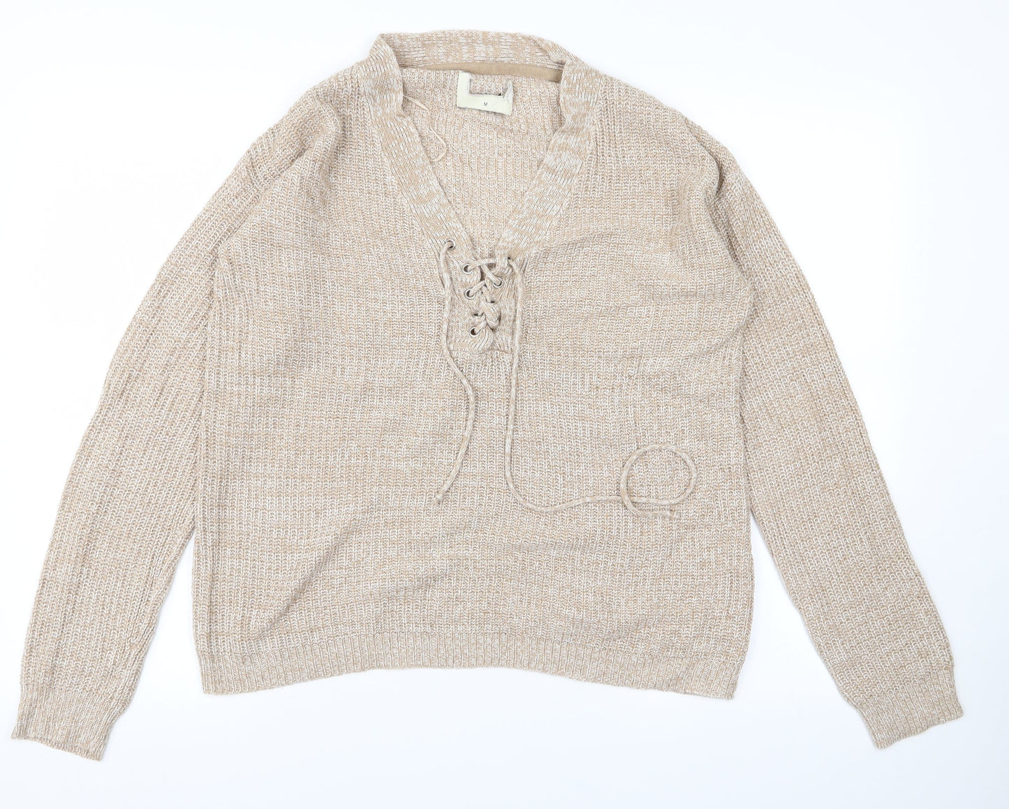 Preworn Womens Beige  Knit Pullover Jumper Size M