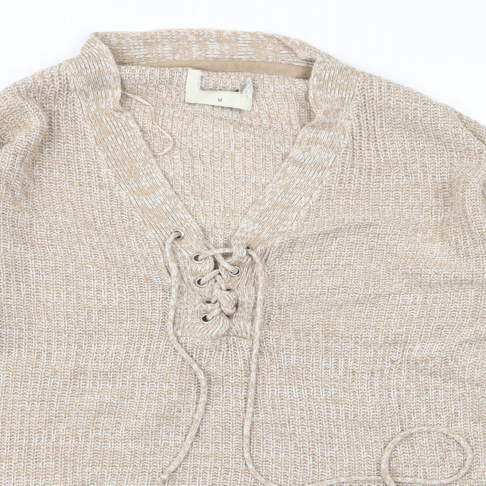 Preworn Womens Beige  Knit Pullover Jumper Size M