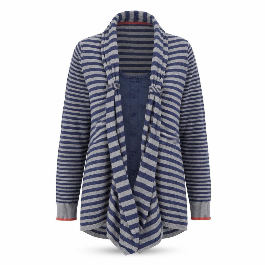 Marks & Spencer Womens Blue Striped  Cardigan Jumper Size 12