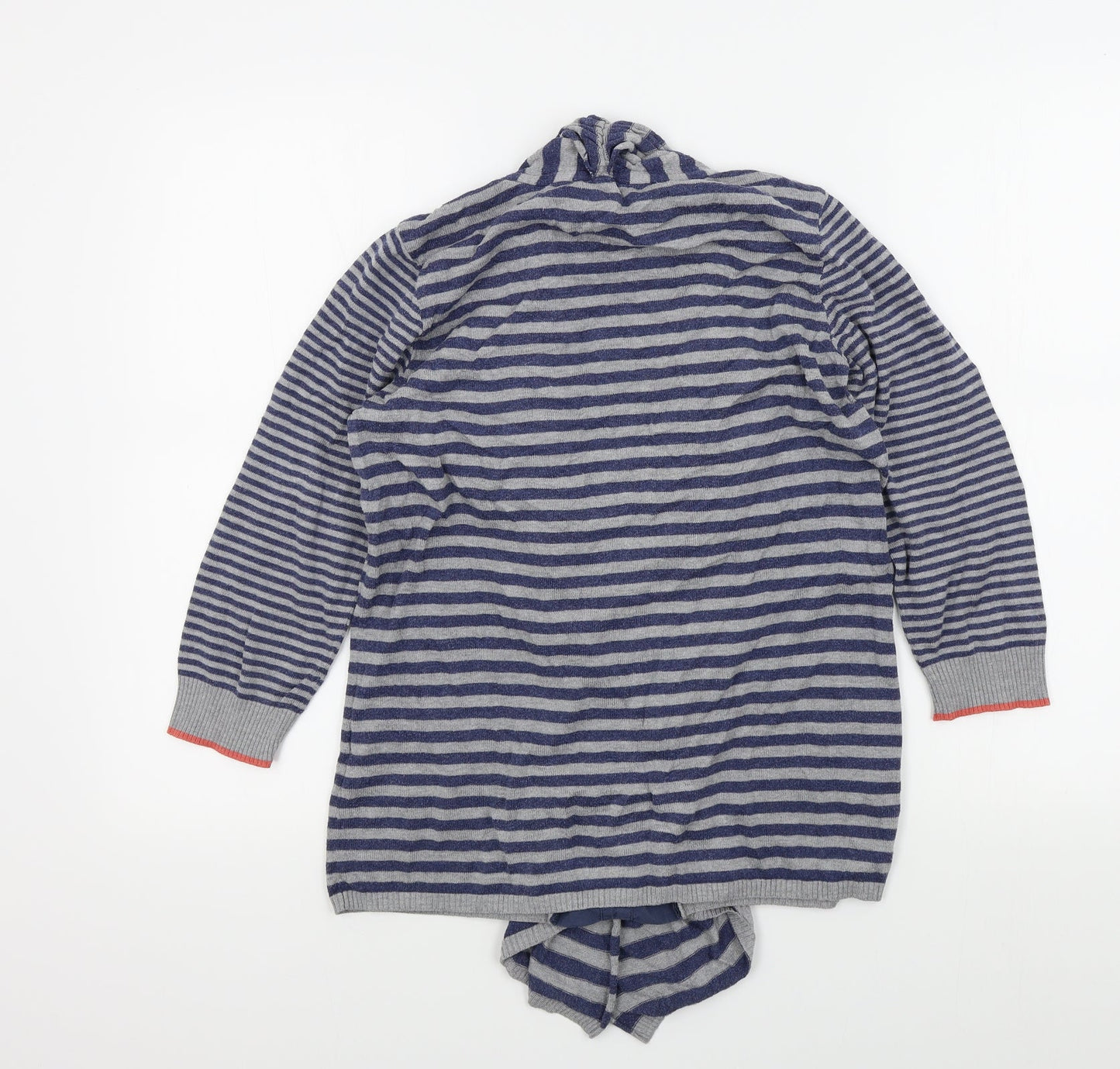 M&S Womens Blue Striped  Cardigan Jumper Size 12