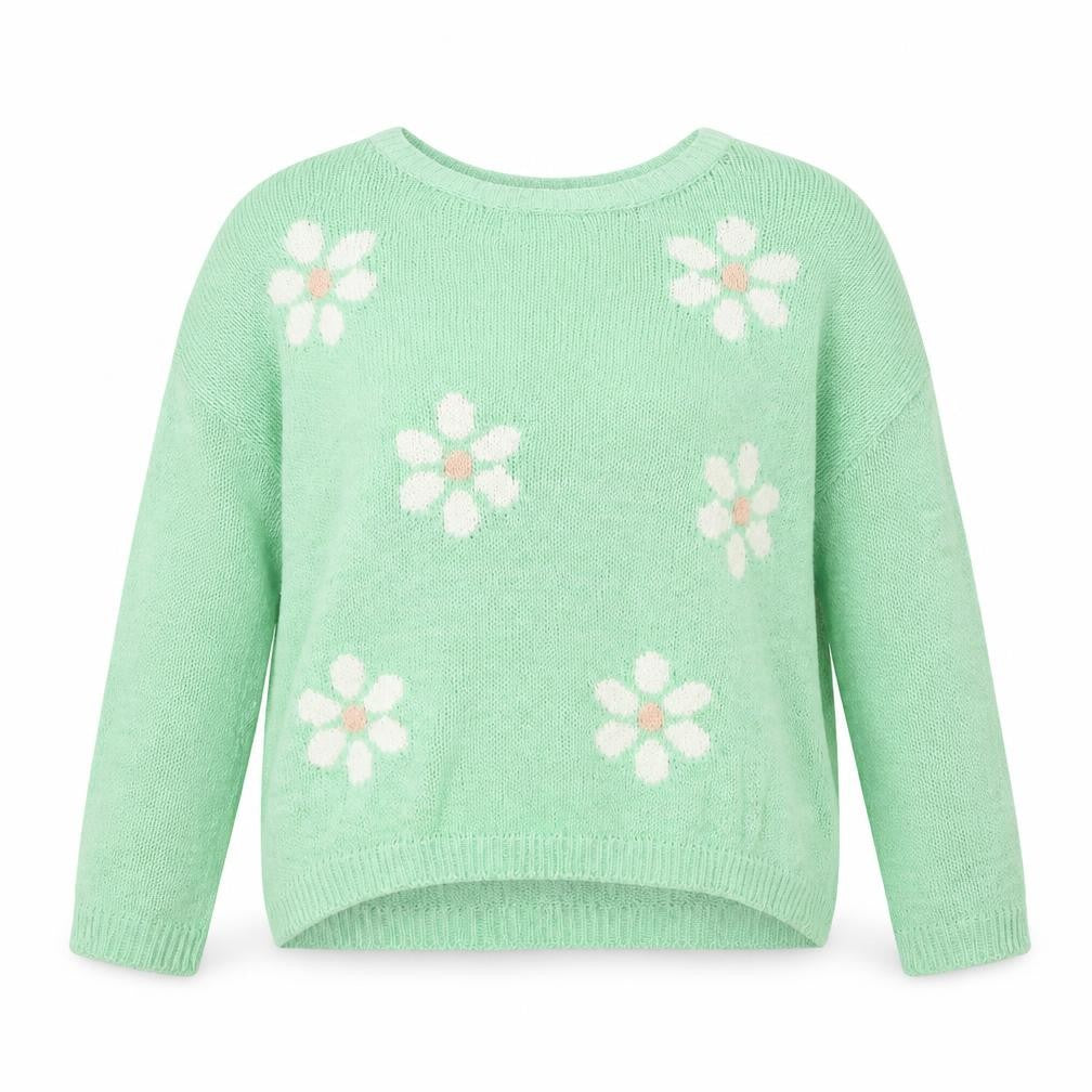 Ally Womens Green Floral  Pullover Jumper Size L