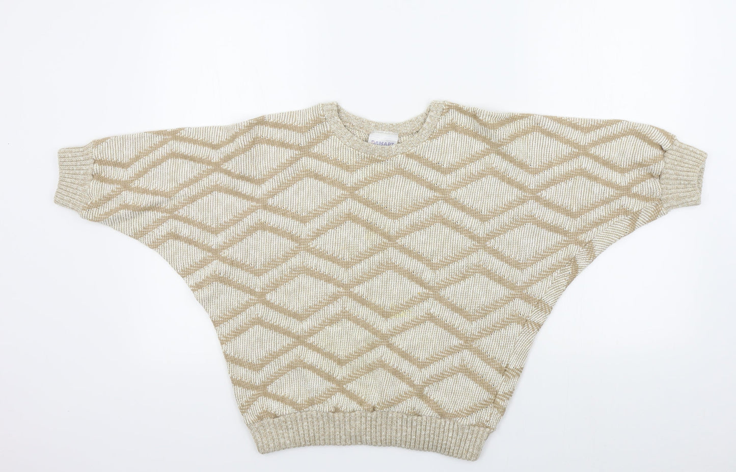 Demart Womens Brown Geometric  Pullover Jumper Size S