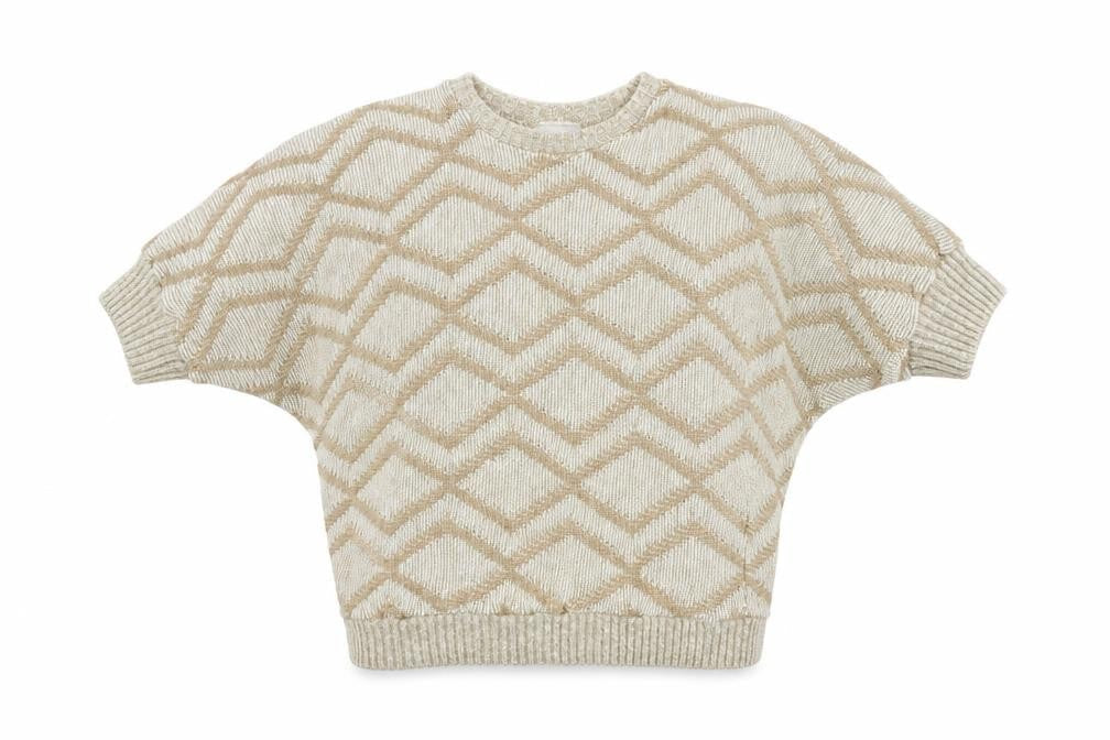 Demart Womens Brown Geometric  Pullover Jumper Size S