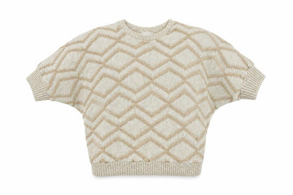 Demart Womens Brown Geometric  Pullover Jumper Size S