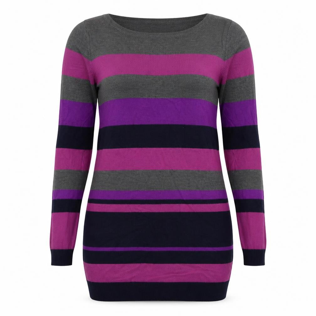 Marks & Spencer Womens Green Striped  Pullover Jumper Size 12