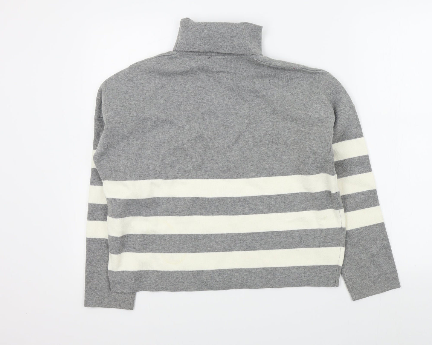 New Look Womens Grey Striped  Pullover Jumper Size M