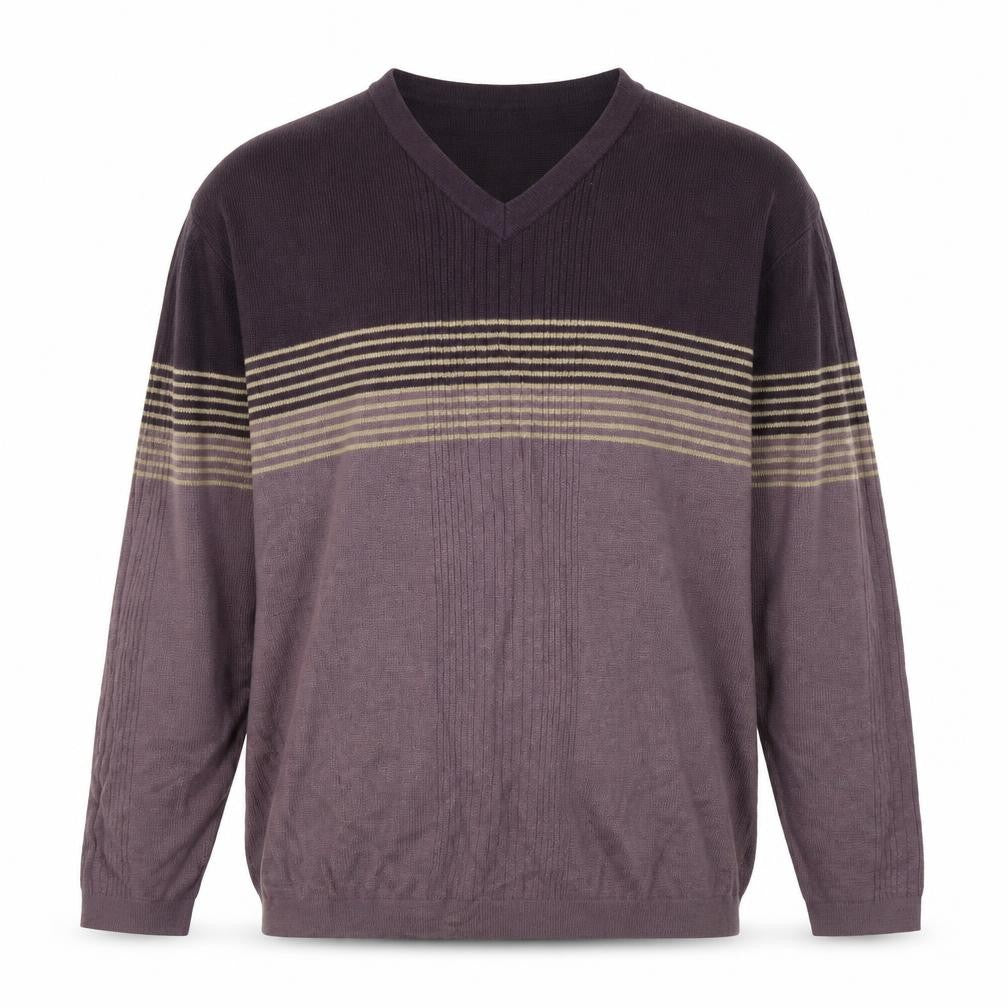 Springfield Mens Purple Striped  Pullover Jumper Size M