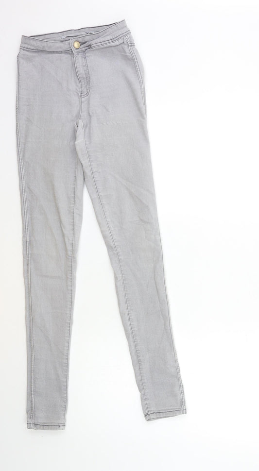 Preworn Womens Grey  Denim Skinny Jeans Size 23 in L31 in