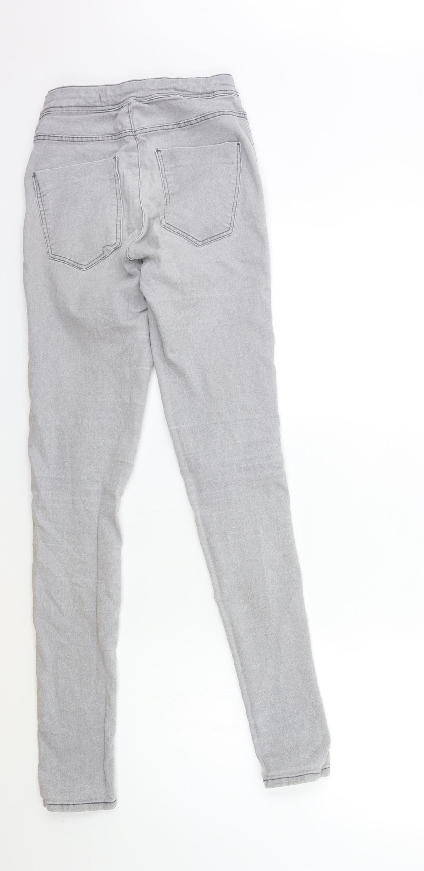 Preworn Womens Grey  Denim Skinny Jeans Size 23 in L31 in