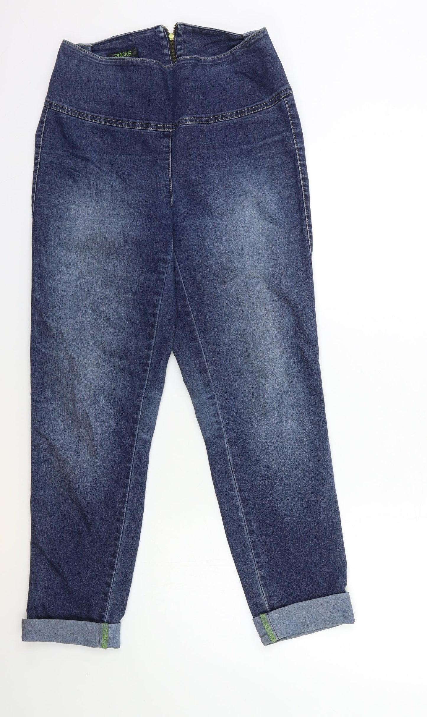 Rock Jeans Womens Blue  Denim Skinny Jeans Size L L27 in