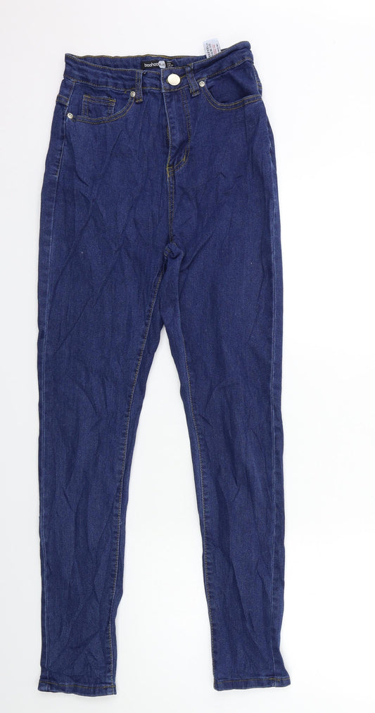Preloved Boohoo Womens Blue  Denim Skinny Jeans Size 6 L28 in - Front