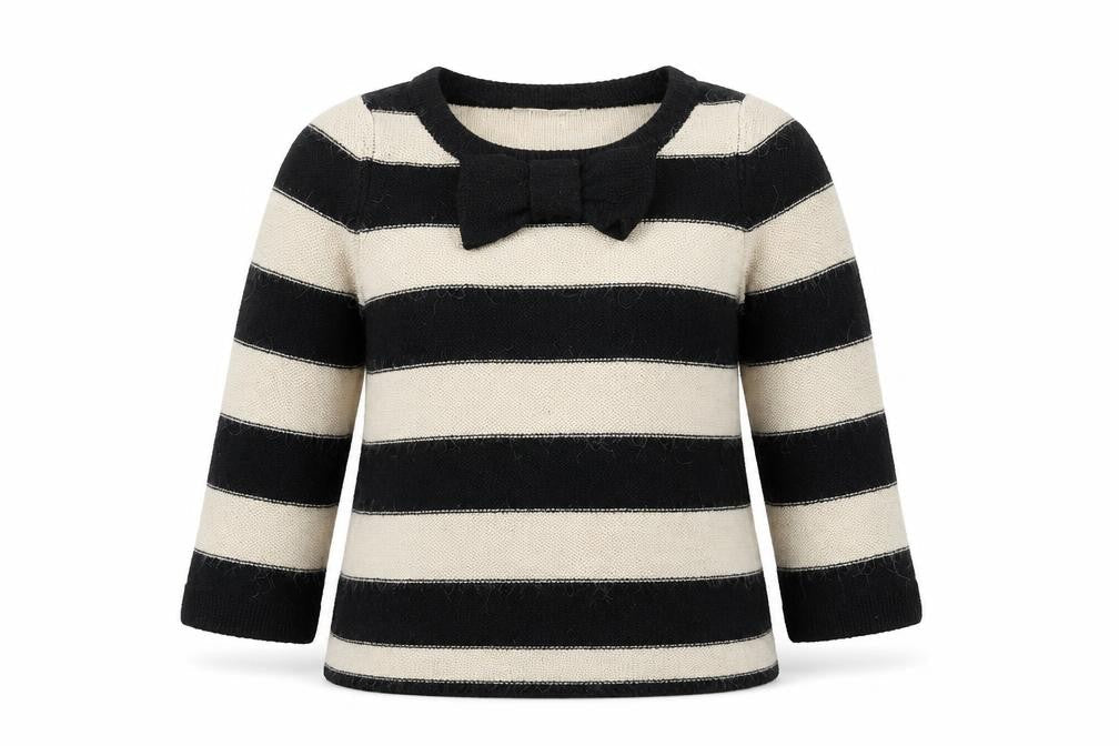 NEXT Womens Black Striped Knit Pullover Jumper Size 10