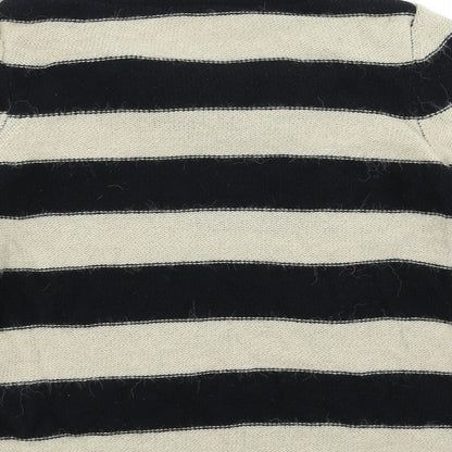 Next Womens Black Striped Knit Pullover Jumper Size 10