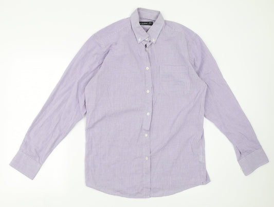 Cedar Wood State Mens Purple Check   Button-Up Size 15.5