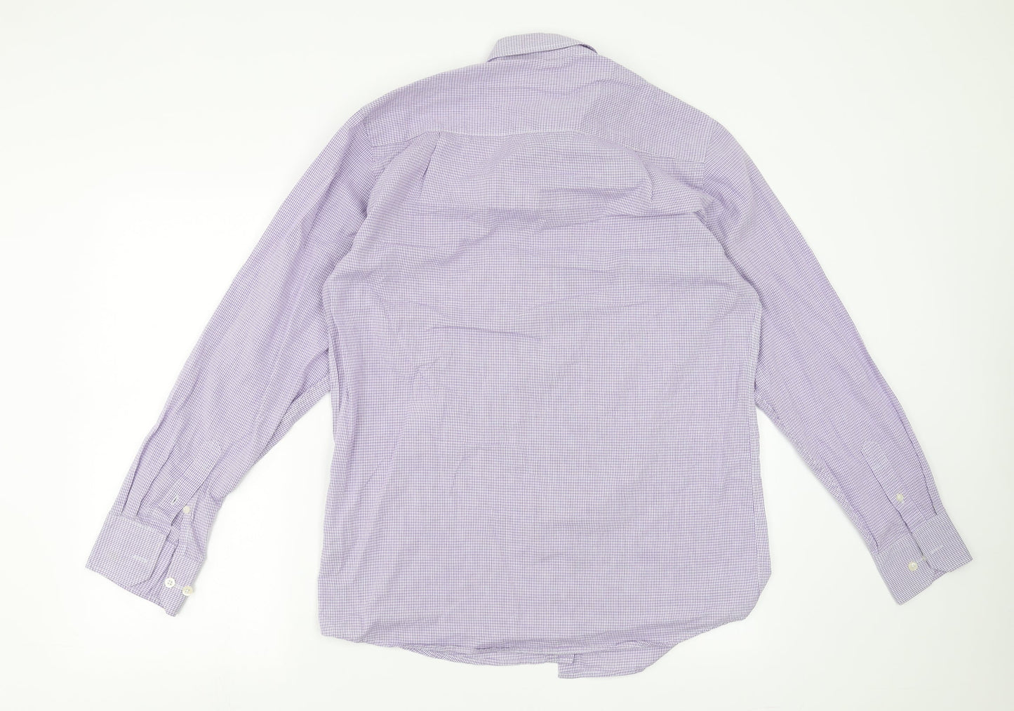 Cedar Wood State Mens Purple Check   Button-Up Size 15.5