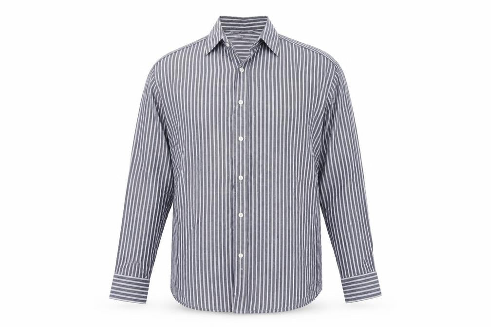 Williams & Brown Mens Blue Striped   Button-Up Size 16