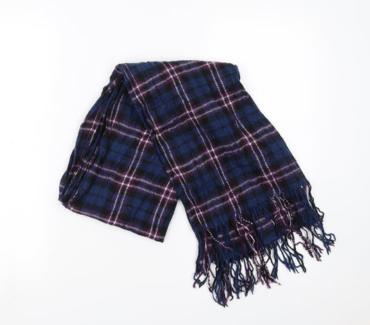 Preworn Womens Blue Plaid   Scarf