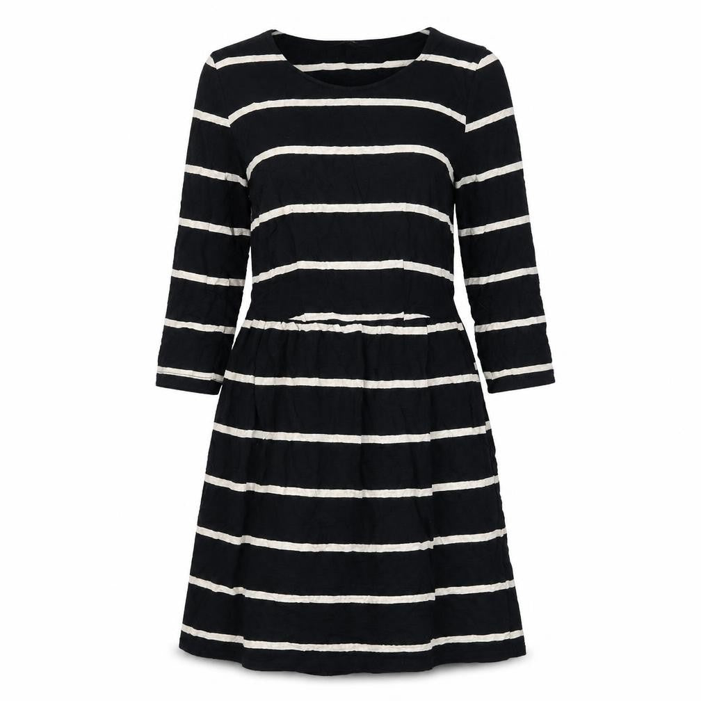 NEXT Womens Black Striped  Fit & Flare  Size 8