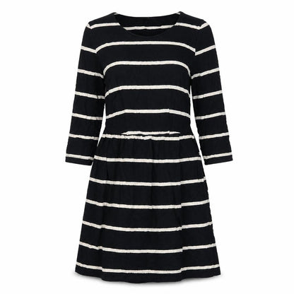 Next Womens Black Striped  Fit & Flare  Size 8