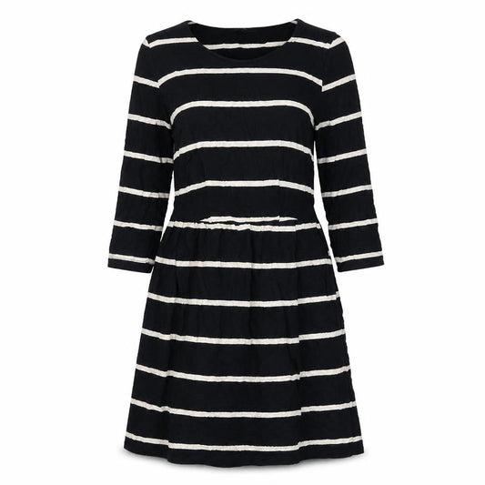 Next Womens Black Striped  Fit & Flare  Size 8
