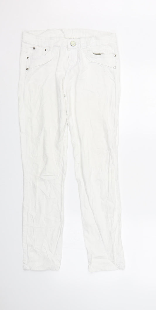 Preworn Womens White  Denim Straight Jeans Size 27 L27 in