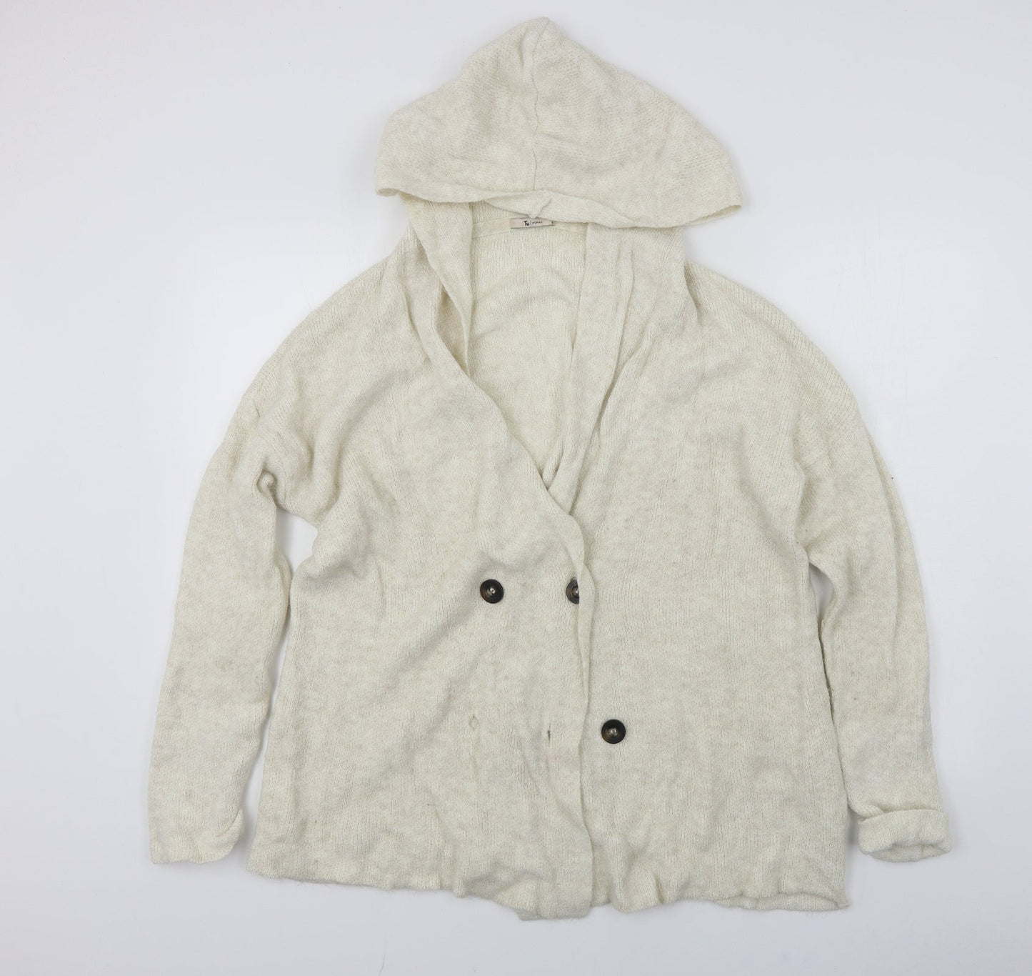 TU Womens Ivory   Pullover Hoodie Size M