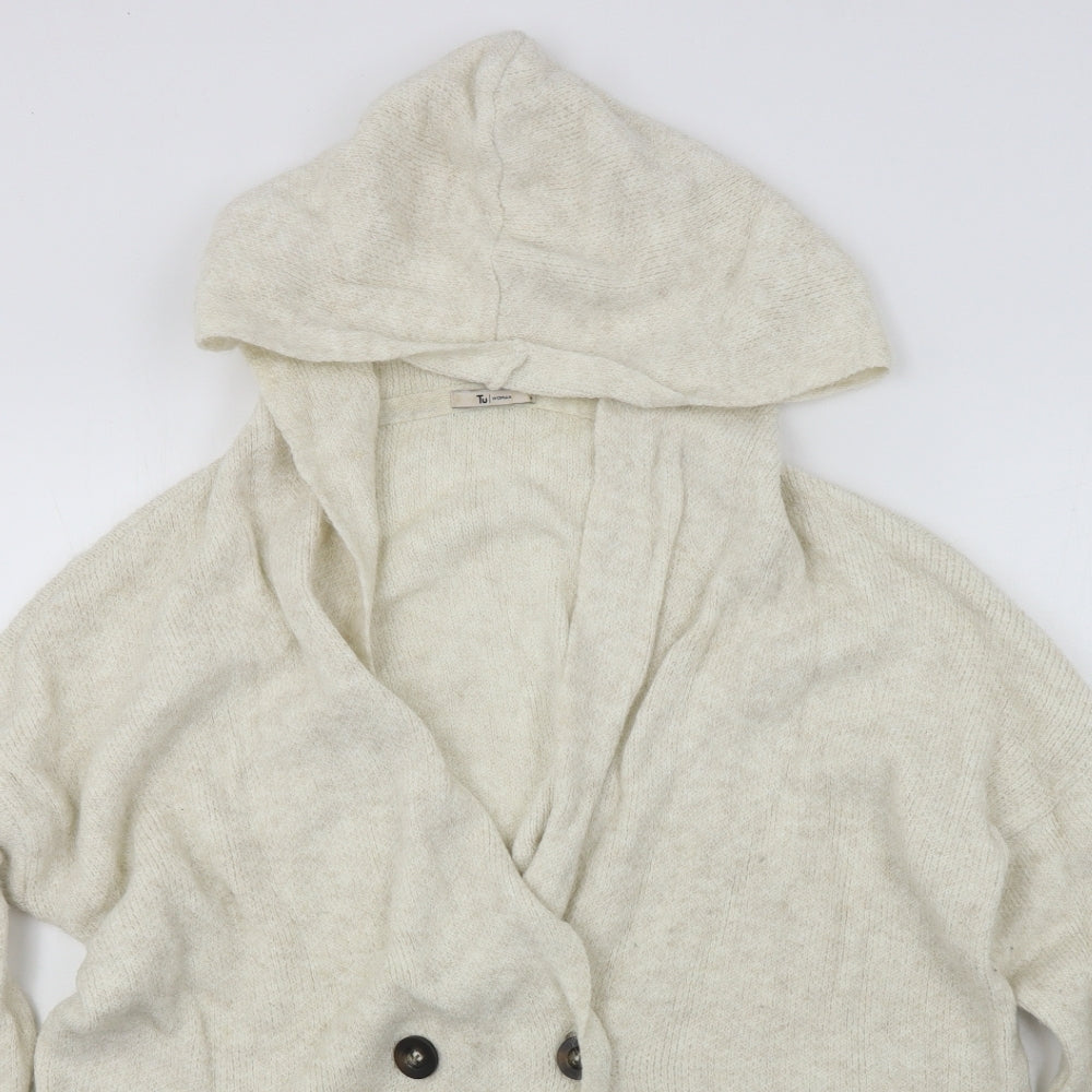 TU Womens Ivory   Pullover Hoodie Size M