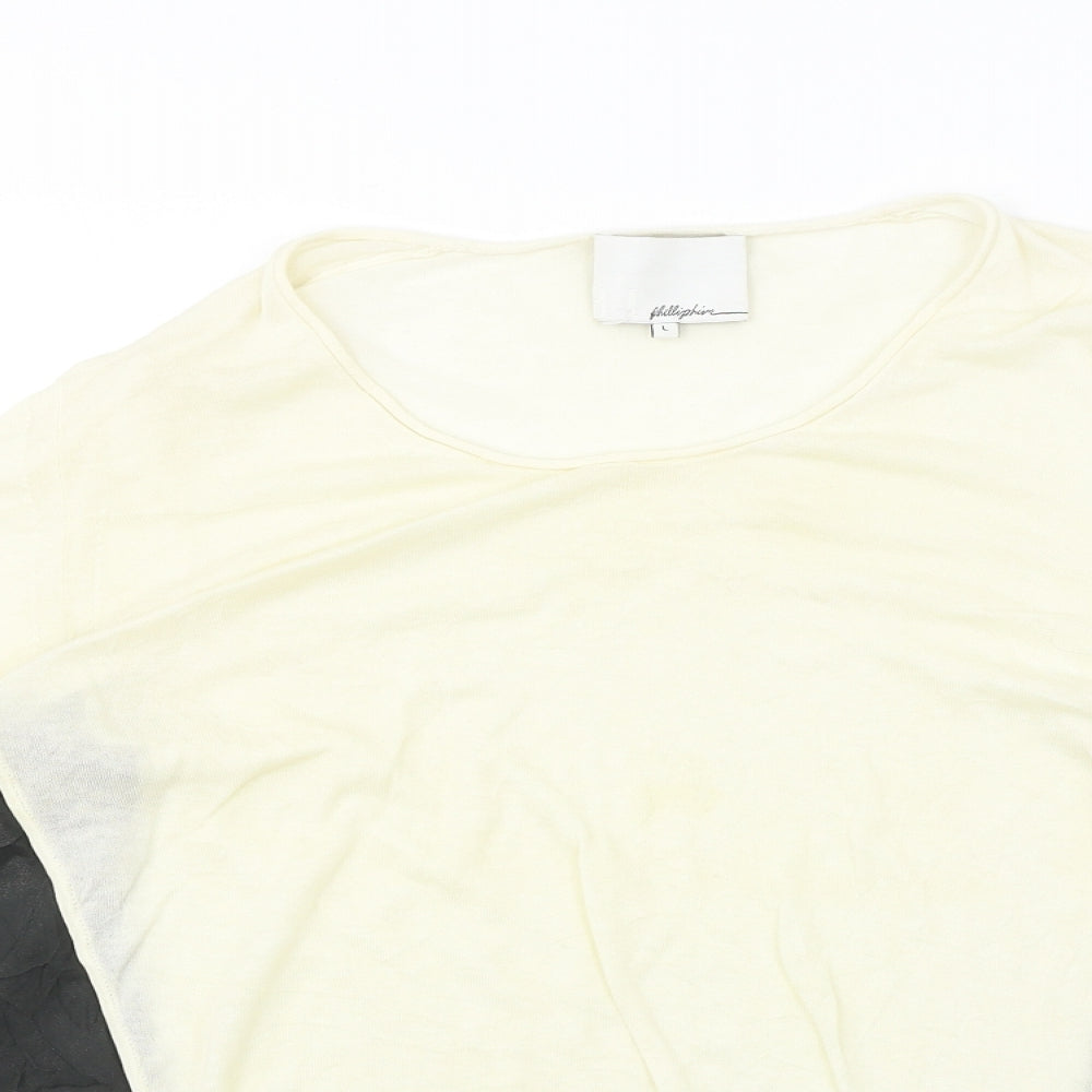 Preworn  Womens Ivory   Basic T-Shirt Size L